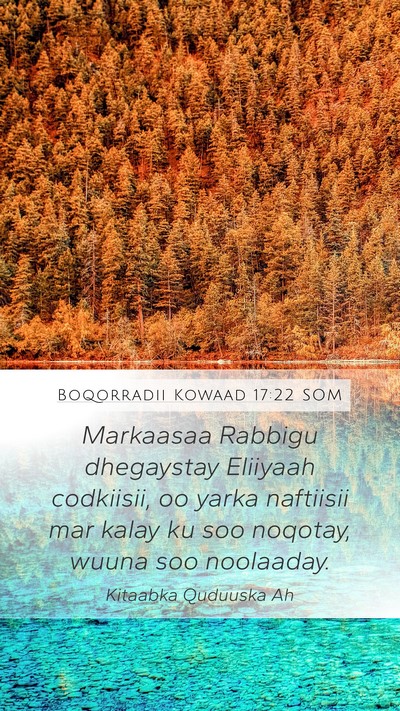 Boqorradii Kowaad 17:22 SOM Mobile Phone Wallpaper - Markaasaa Rabbigu dhegaystay Eliiyaah codkiisii, - Mobile Bible Verse Wallpaper