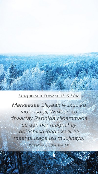 Boqorradii Kowaad 18:15 SOM Bible Verse Image