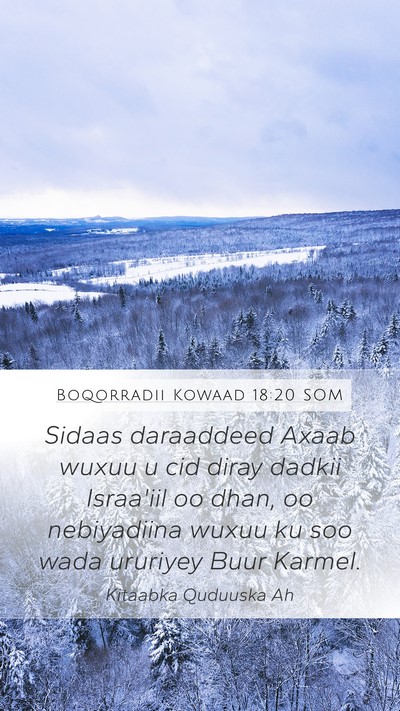 Boqorradii Kowaad 18:20 SOM Bible Verse Image