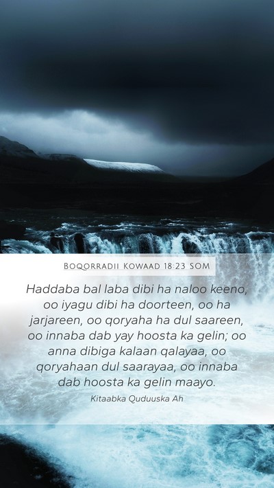 Boqorradii Kowaad 18:23 SOM Bible Verse Image