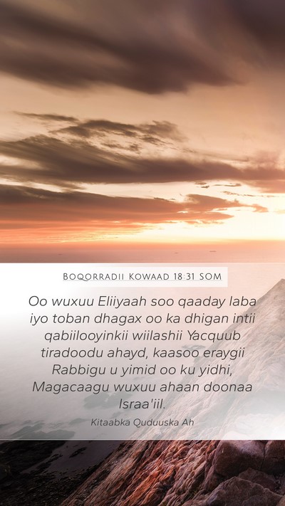Boqorradii Kowaad 18:31 SOM Bible Verse Image