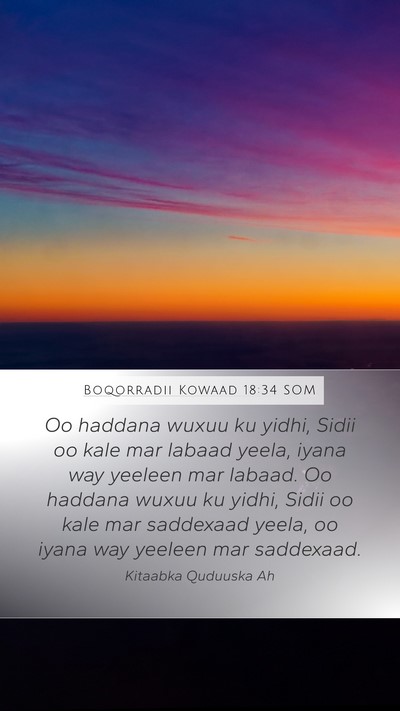 Boqorradii Kowaad 18:34 SOM Mobile Phone Wallpaper - Oo haddana wuxuu ku yidhi, Sidii oo kale mar - Mobile Bible Verse Wallpaper