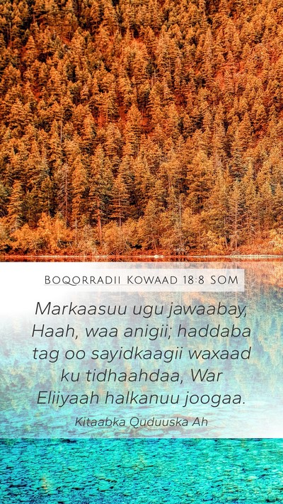 Boqorradii Kowaad 18:8 SOM Mobile Phone Wallpaper - Markaasuu ugu jawaabay, Haah, waa anigii; haddaba - Mobile Bible Verse Wallpaper