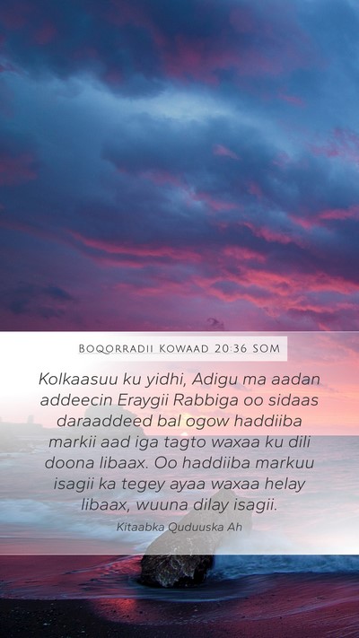 Boqorradii Kowaad 20:36 SOM Bible Verse Image