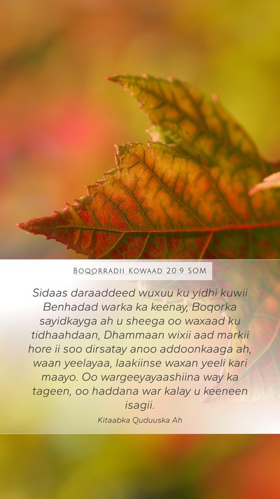 Boqorradii Kowaad 20:9 SOM Mobile Phone Wallpaper - Sidaas daraaddeed wuxuu ku yidhi kuwii Benhadad - Mobile Bible Verse Wallpaper