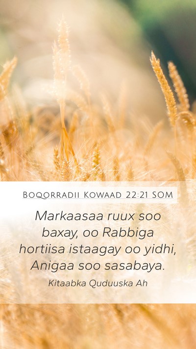 Boqorradii Kowaad 22:21 SOM Bible Verse Image