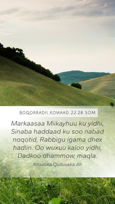 Boqorradii Kowaad 22:28 SOM Bible Verse Image