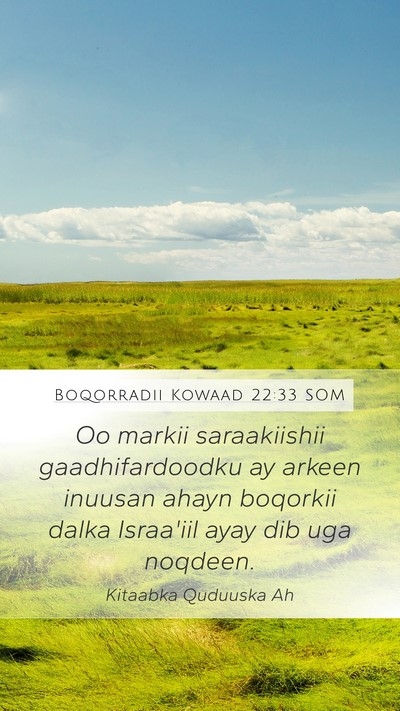 Boqorradii Kowaad 22:33 SOM Bible Verse Image
