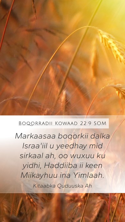 Boqorradii Kowaad 22:9 SOM Mobile Phone Wallpaper - Markaasaa boqorkii dalka Israa'iil u yeedhay mid - Mobile Bible Verse Wallpaper