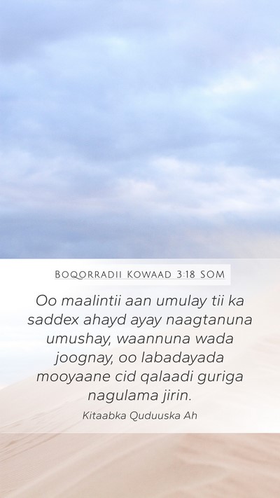 Boqorradii Kowaad 3:18 SOM Mobile Phone Wallpaper - Oo maalintii aan umulay tii ka saddex ahayd ayay - Mobile Bible Verse Wallpaper
