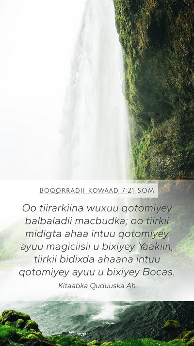 Boqorradii Kowaad 7:21 SOM Bible Verse Image