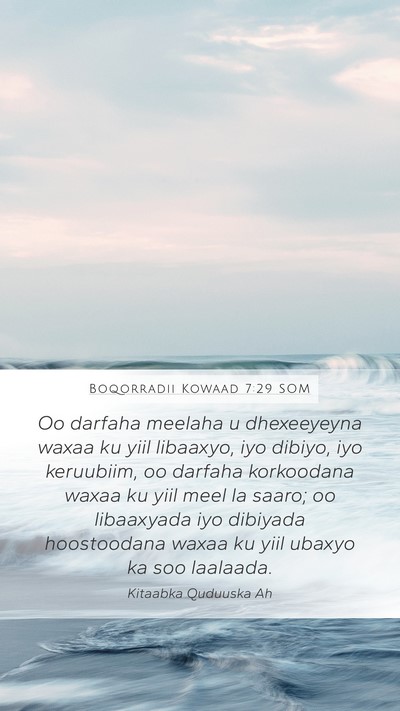 Boqorradii Kowaad 7:29 SOM Bible Verse Image