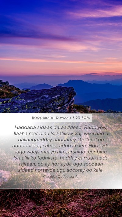 Boqorradii Kowaad 8:25 SOM Bible Verse Image