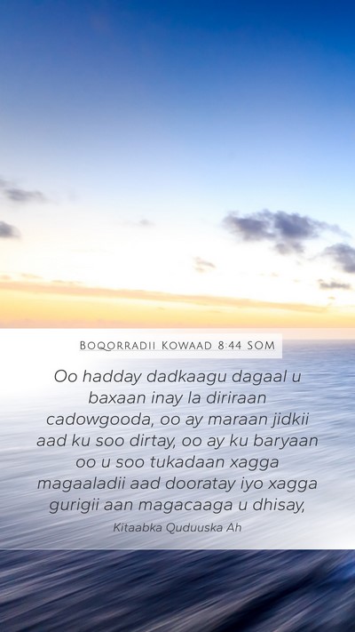 Boqorradii Kowaad 8:44 SOM Bible Verse Image