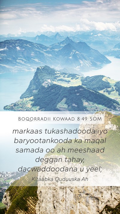 Boqorradii Kowaad 8:49 SOM Bible Verse Image