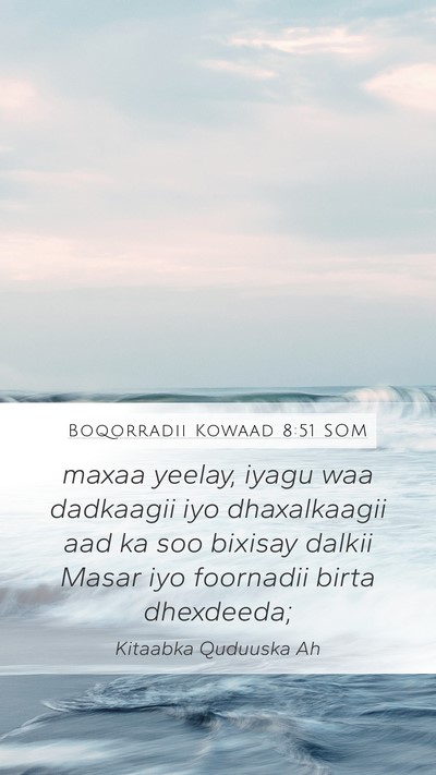 Boqorradii Kowaad 8:51 SOM Bible Verse Image