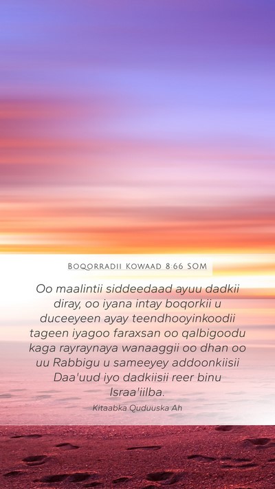 Boqorradii Kowaad 8:66 SOM Bible Verse Image