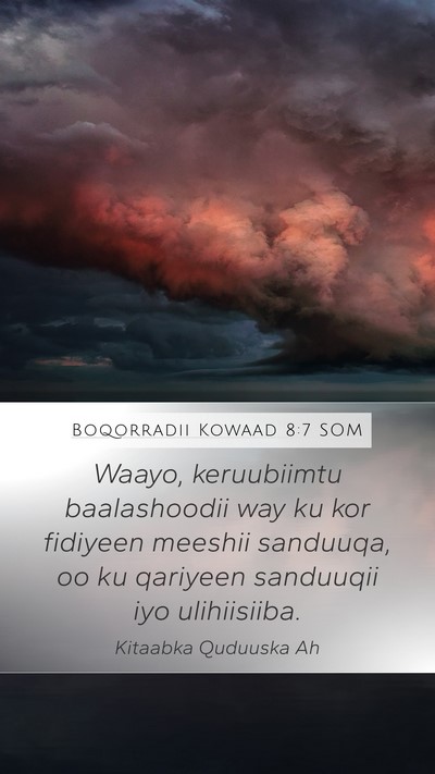Boqorradii Kowaad 8:7 SOM Bible Verse Image