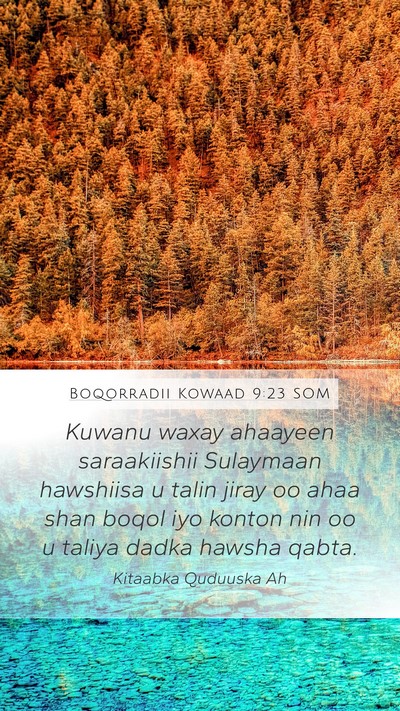 Boqorradii Kowaad 9:23 SOM Bible Verse Image