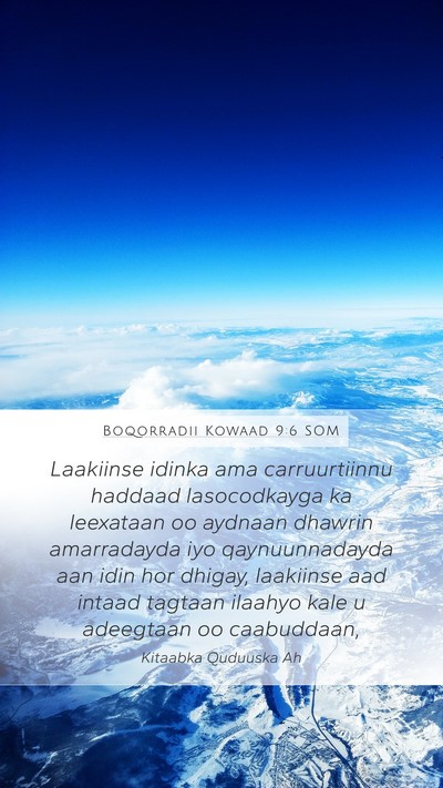 Boqorradii Kowaad 9:6 SOM Bible Verse Image