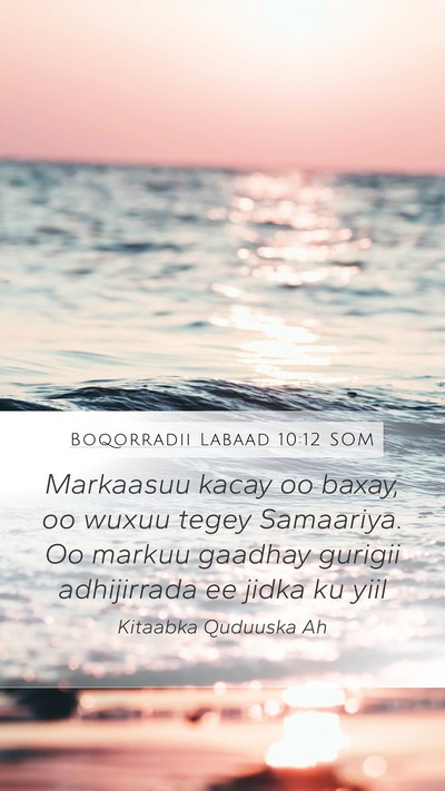 Boqorradii Labaad 10:12 SOM Mobile Phone Wallpaper - Markaasuu kacay oo baxay, oo wuxuu tegey - Mobile Bible Verse Wallpaper