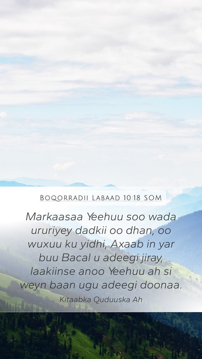 Boqorradii Labaad 10:18 SOM Bible Verse Image