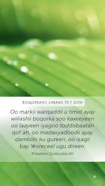 Boqorradii Labaad 10:7 SOM Bible Verse Image