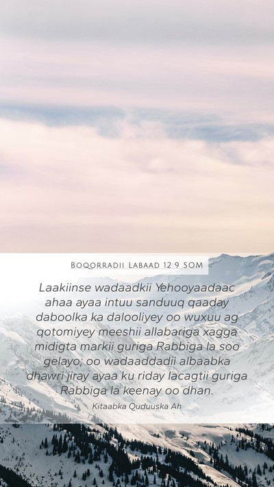 Boqorradii Labaad 12:9 SOM Bible Verse Image