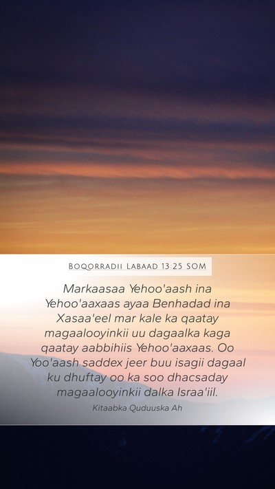 Boqorradii Labaad 13:25 SOM Bible Verse Image