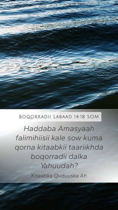 Boqorradii Labaad 14:18 SOM Bible Verse Image