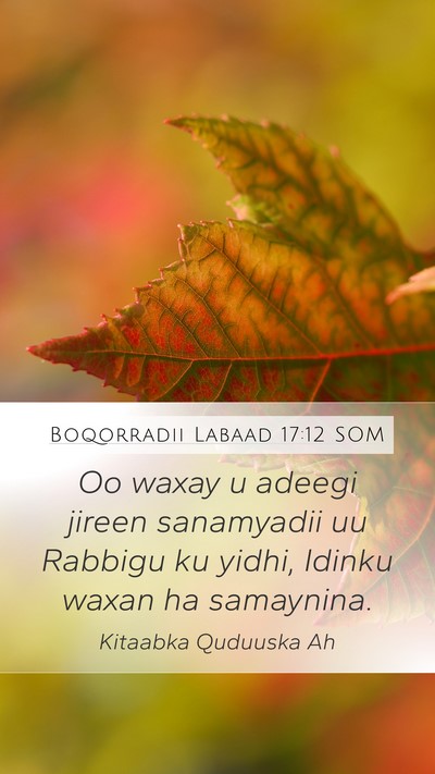 Boqorradii Labaad 17:12 SOM Bible Verse Image