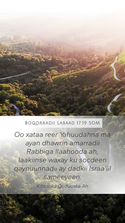 Boqorradii Labaad 17:19 SOM Bible Verse Image