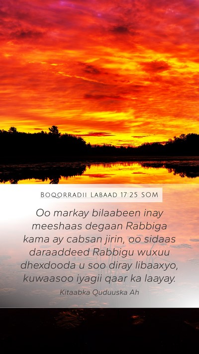 Boqorradii Labaad 17:25 SOM Bible Verse Image