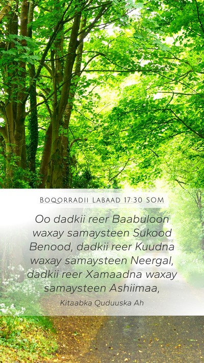 Boqorradii Labaad 17:30 SOM Bible Verse Image