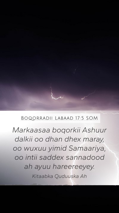Boqorradii Labaad 17:5 SOM Bible Verse Image