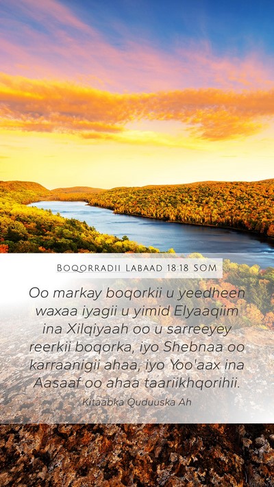 Boqorradii Labaad 18:18 SOM Bible Verse Image