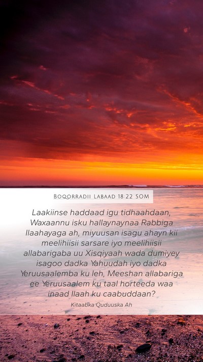 Boqorradii Labaad 18:22 SOM Bible Verse Image