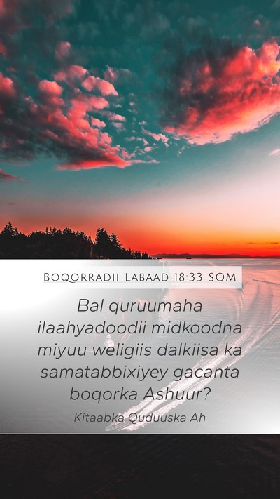 Boqorradii Labaad 18:33 SOM Bible Verse Image