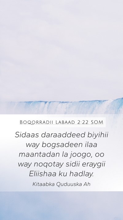 Boqorradii Labaad 2:22 SOM Mobile Phone Wallpaper - Sidaas daraaddeed biyihii way bogsadeen ilaa - Mobile Bible Verse Wallpaper