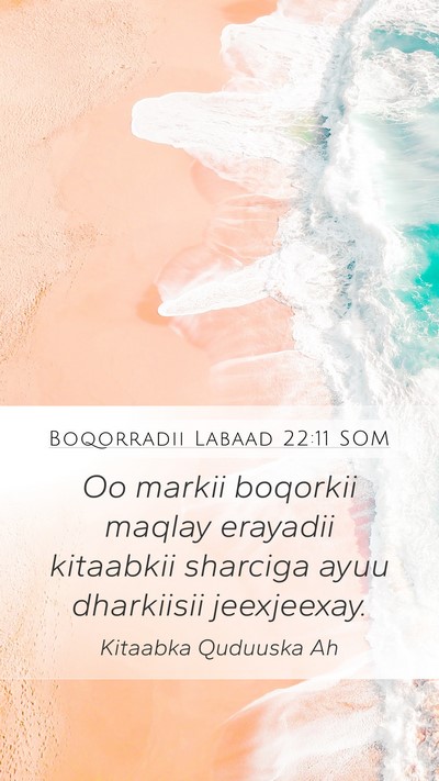 Boqorradii Labaad 22:11 SOM Bible Verse Image