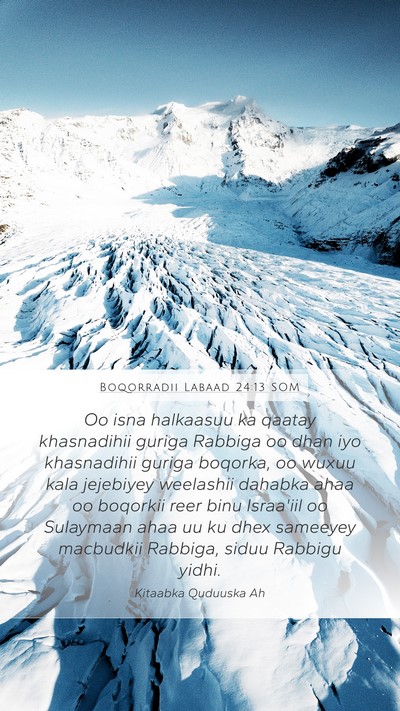 Boqorradii Labaad 24:13 SOM Bible Verse Image