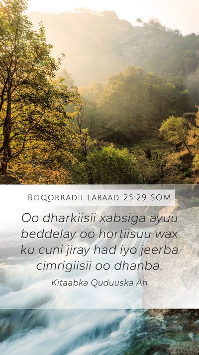 Boqorradii Labaad 25:29 SOM Mobile Phone Wallpaper - Oo dharkiisii xabsiga ayuu beddelay oo hortiisuu - Mobile Bible Verse Wallpaper