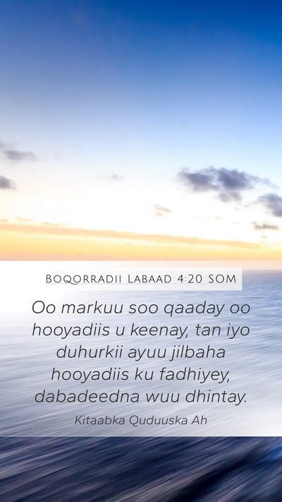Boqorradii Labaad 4:20 SOM Bible Verse Image