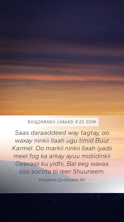 Boqorradii Labaad 4:25 SOM Bible Verse Image