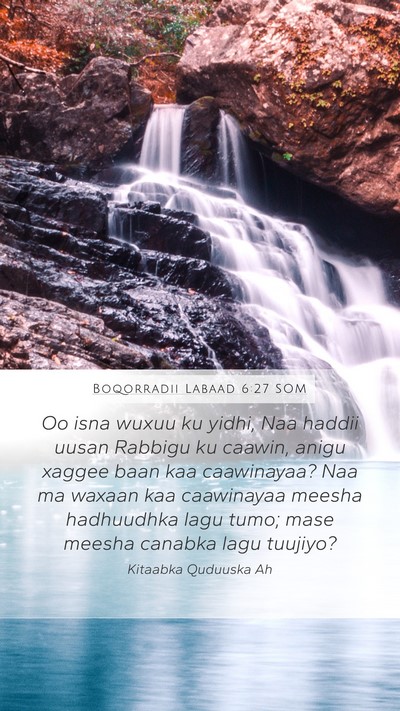 Boqorradii Labaad 6:27 SOM Bible Verse Image