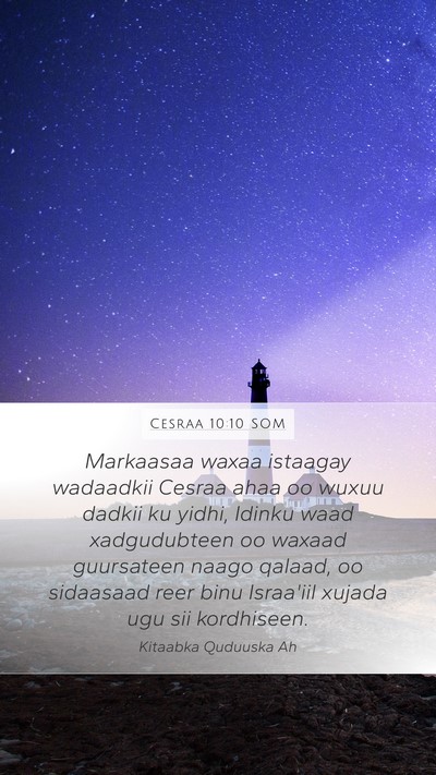 Cesraa 10:10 SOM Bible Verse Image