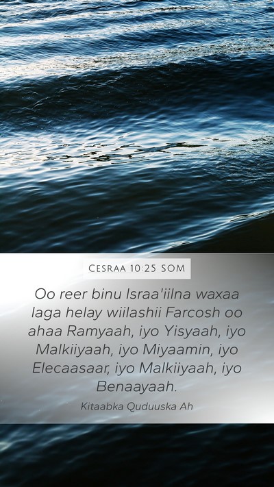 Cesraa 10:25 SOM Bible Verse Image