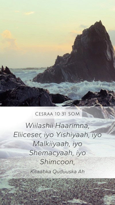 Cesraa 10:31 SOM Bible Verse Image