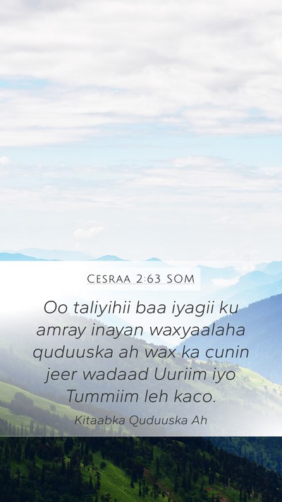 Cesraa 2:63 SOM Bible Verse Image