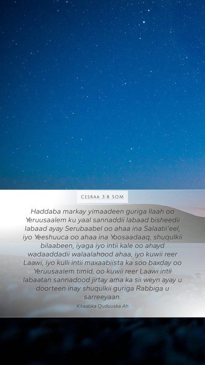 Cesraa 3:8 SOM Bible Verse Image